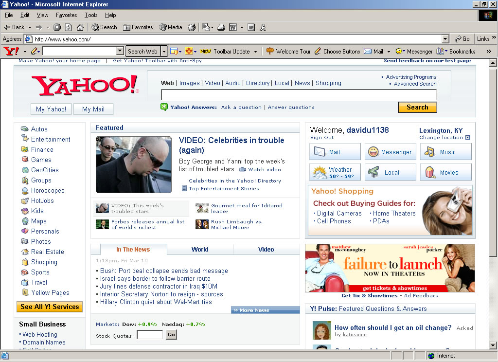 Yahoo Com Homepage. Current Yahoo Homepage