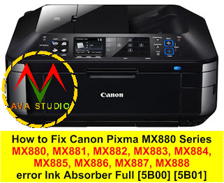 How to Fix Canon Pixma MX880 Series error Ink Absorber Full [5B00] [5B01]