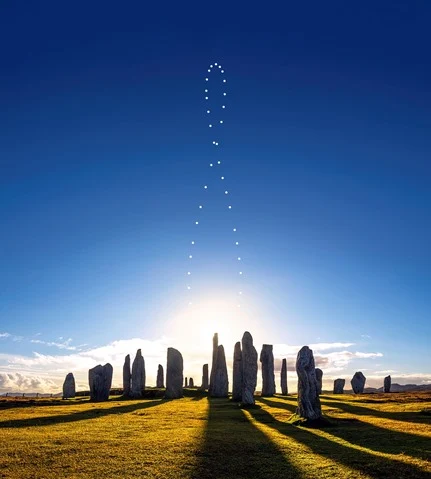 analema sobre as pedras Callanish