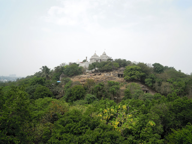 A view of the Khandagiri caves from Udayagiri, Bhubaneshwar