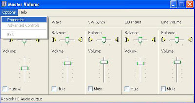 Setting Master Volume Take Mic Windows XP