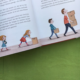 Kinderbuch "Familie Flickenteppich: Wir ziehen ein" von Stefanie Taschinski, mit Bildern von Anne-Kathrin Behl, erschienen im Oetinger Verlag, Rezension Kinderbuchblog Familienbuecherei