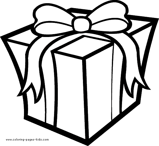 easy Christmas present coloring pages 1