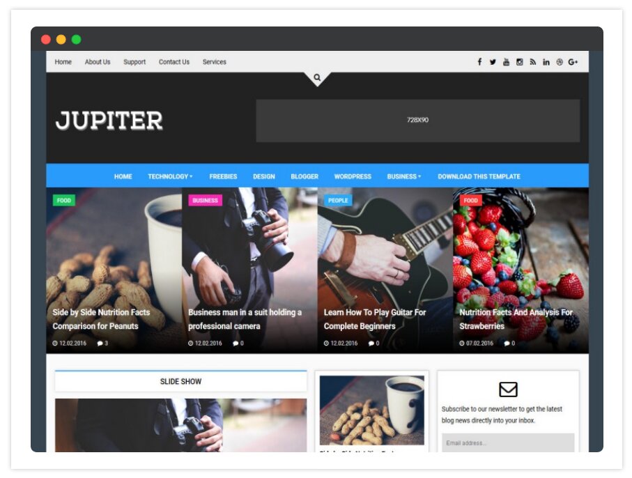 Jupiter Blogger Template (News Portal Blogs Template 2020)