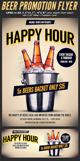  Beer Promotion Happy Hour Flyer Template 3