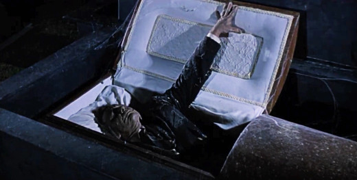 Michael Pataki as Caleb Croft rising from the Grave of the Vampire, 1972