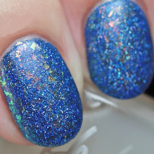 KBShimmer Oh Matte! Matte Top Coat over KBShimmer Sól Blue