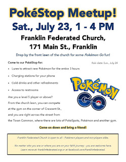 PokéStop Meetup Saturday, 1 - 4 PM at Franklin Federated!