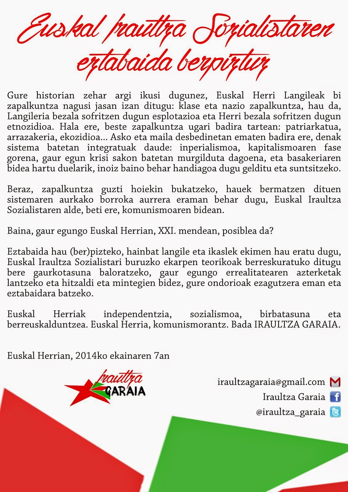 AURKEZPEN ESKUORRIA