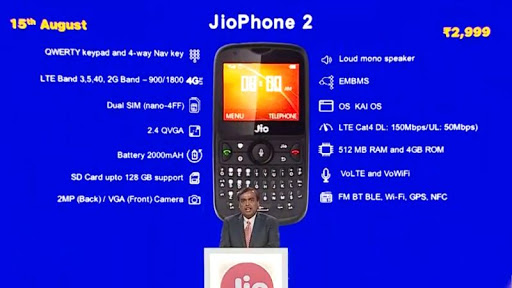 Jio phone 2 price, specification and availability,