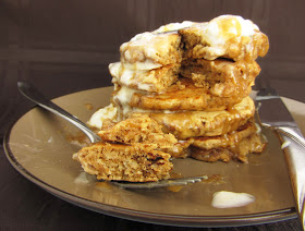 caramel latte pancakes slice