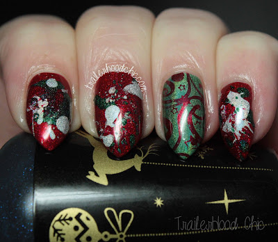 holo christmas splatter nails