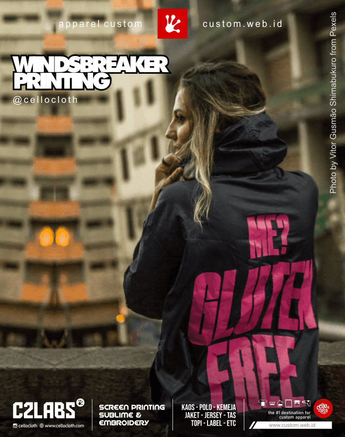 Windsbreaker Printing Custom Desain Unlimited Color - Cellos Clothes