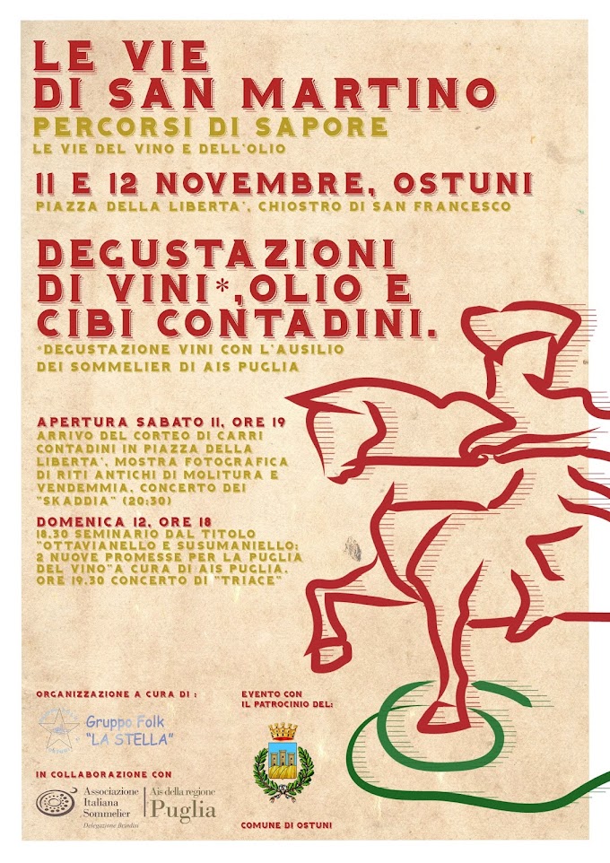 Ostuni: l'11 e 12 novembre  si tracciano 'Le vie di San Martino'