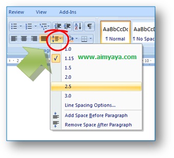 gambar toolbar spasi paragraph microsoft word untuk mengatur spasi paragraf