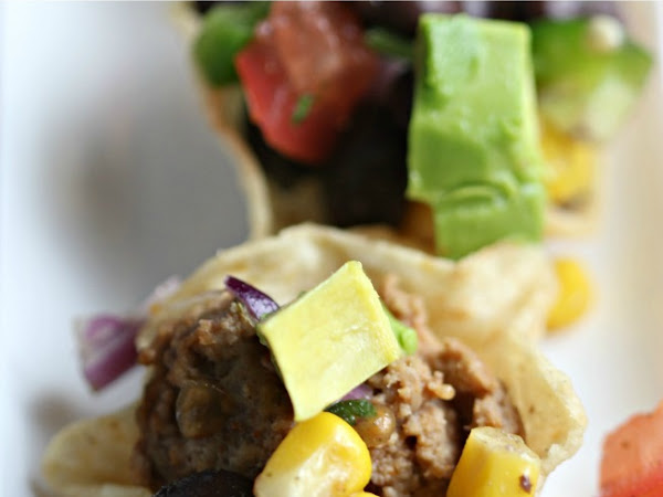 Mini Taco Bites with Black Bean & Fire Roasted Corn Salsa