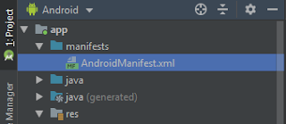 Letak file AndroidManifest.xml pada Android Studio