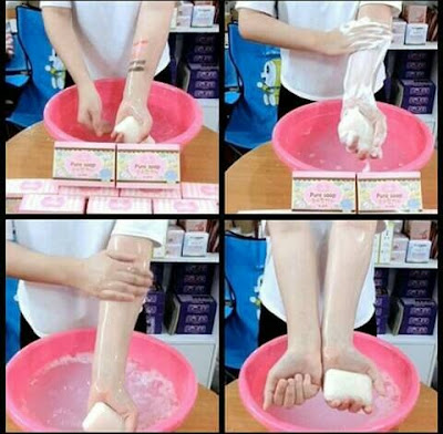 PURE SOAP . sabun jelly pemutih instan hanya 3 menit buktikan