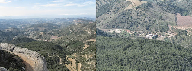 SERRA DEL MONTSANT LA MORERA DEL MONTSANT - GRAU DE LA GRALLERA - CLOT DEL CIRÉ - GRAU DE SALFORES - CARTOIXA D'ESCALADEI - LA MORERA DEL MONTSANT, La Cartoica d'Escaladei des de la Serra del Montsant