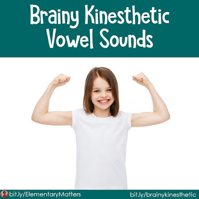 Brainy Kinesthetic Vowel Sounds: Here are some movement tricks to help the children remember the short vowel sounds.