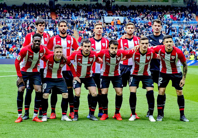 ATHLETIC CLUB DE BILBAO. Temporada 2018-19. Mikel San José, Raúl García, Yeray, Íñigo Martínez, Iago Herrerín. Iñaki Williams, Muniain, Lecue, Beñat, Córdoba y Yuri. REAL MADRID C. F. 3 ATHLETIC CLUB DE BILBAO 0. Domingo 21/04/2019, 16:15 horas. Campeonato de Liga de 1ª División, jornada 33. Madrid, estadio Santiago Bernabéu: 59.150 espectadores. GOLES: 1-0: 47’, Benzema. 2-0: 76’, Benzema. 3-0: 90+1’, Benzema.