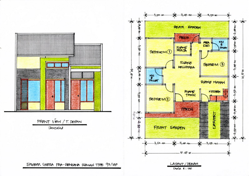 Desain Rumah Minimalis Type 70 [Gambar dan Denah] :: Aga Kewl