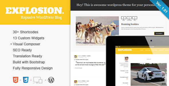 Explosion - Responsive WordPress Blog / Personal - ThemeForest Item for Sale