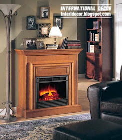 wood fireplace for classic interiors, fireplace designs