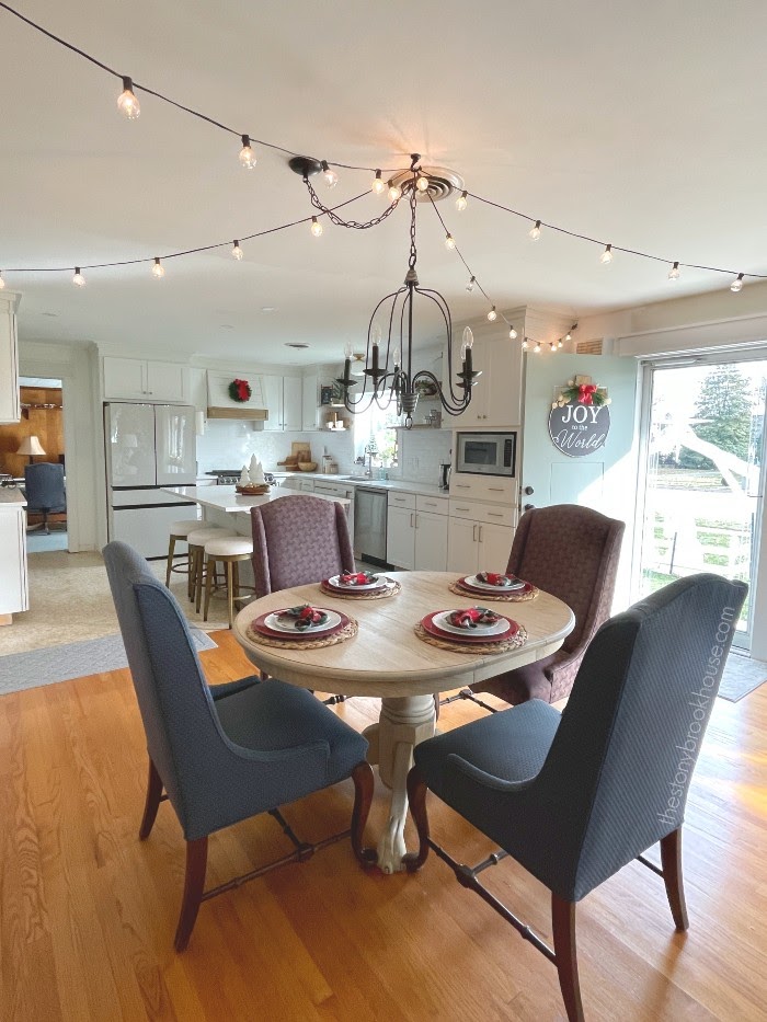 Christmas Dining table and kitchen