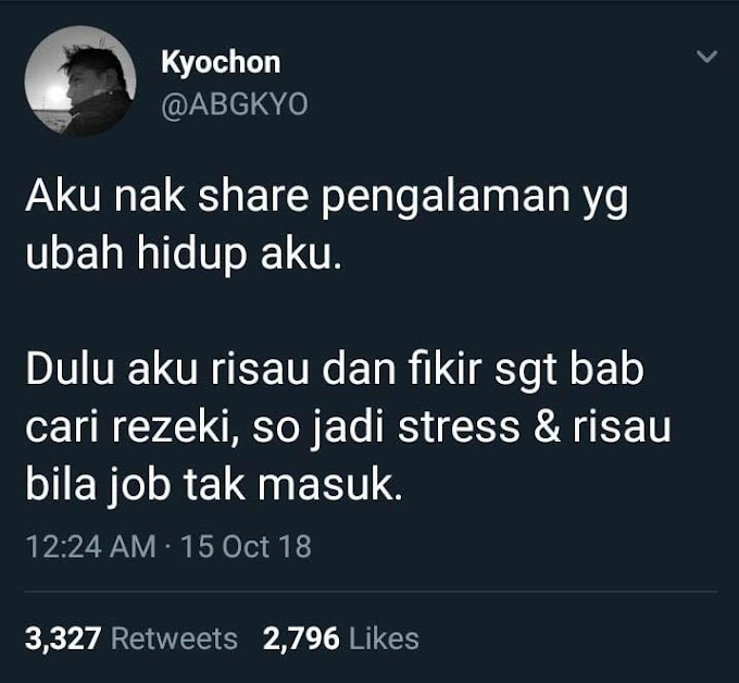 Fikir sangat bab rezeki, stress & risau bila job tak masuk?