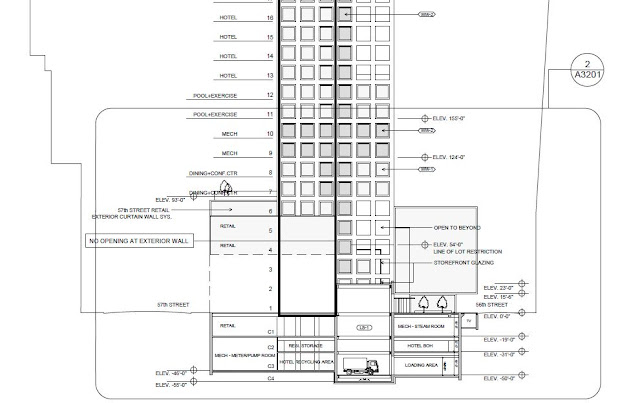 Part of the diagram showing lower part of the building