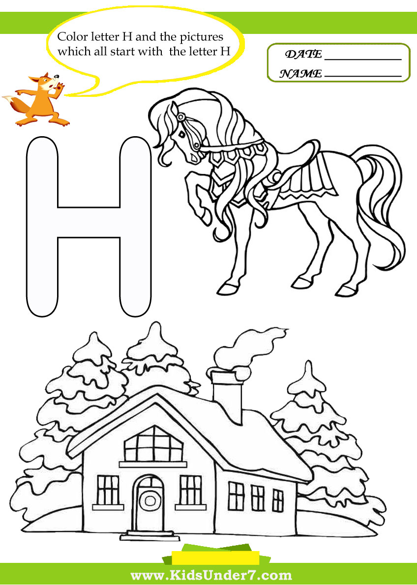 Letter H Worksheets and Coloring Pages