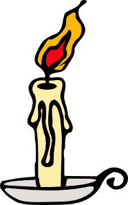 Burning candle clipart with dripping wax