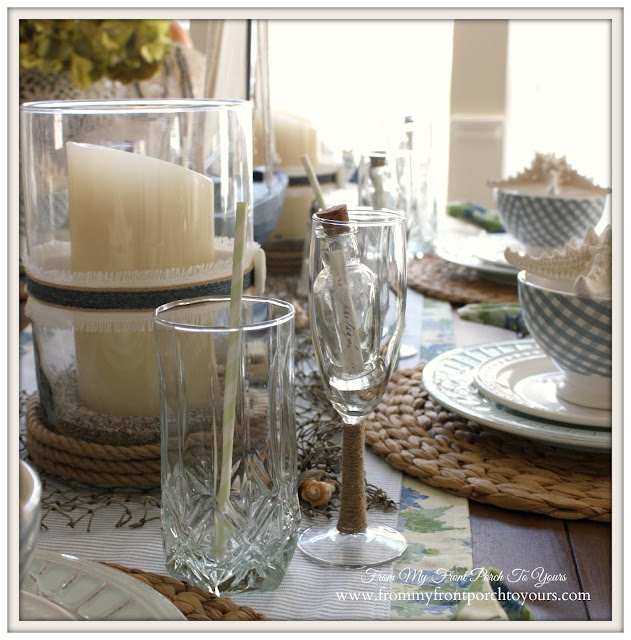 Nautical Dining Room-Beachy Wine Glass- From My Front Porch To Yours