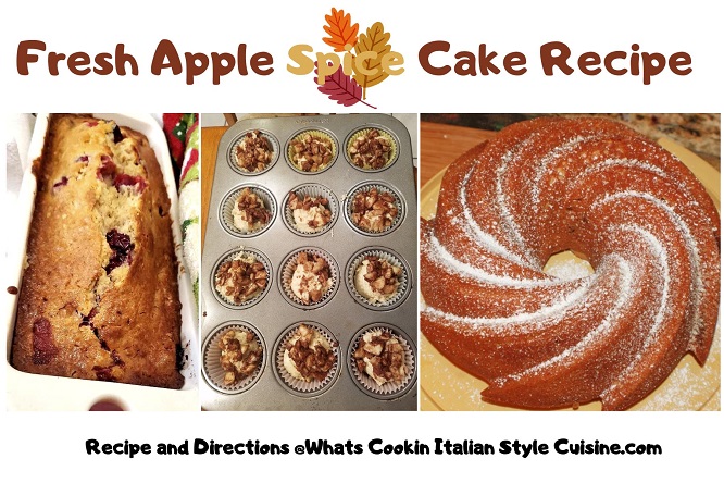 apple cake in various pan shapes