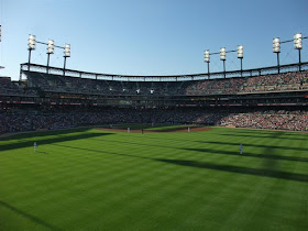 tigers stadium from centerfield, lights