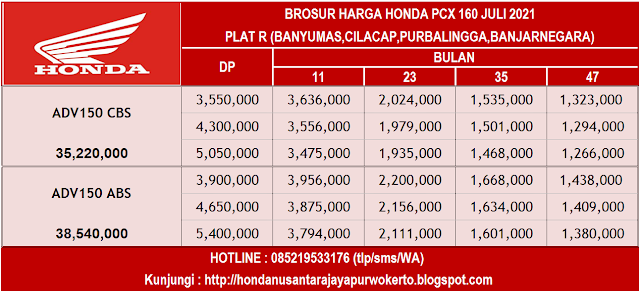 BROSUR HARGA HONDA ADV 150 JULI 2021 CILACAP