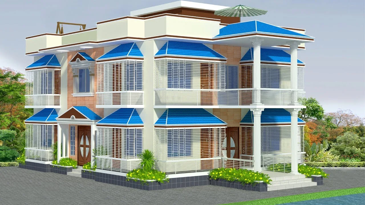 Duplex House Design Pictures - Small Modern Two Storey Duplex House Design Pictures - Duplex house design - NeotericIT.com