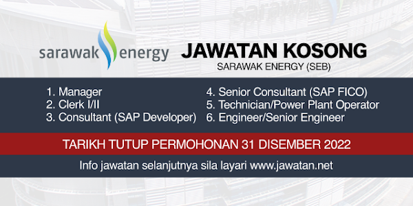 Jawatan Kosong Sarawak Energy (SEB) Disember 2022