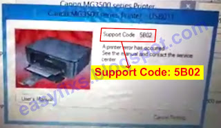 Canon MG3600, MG3610, MG3620, MG3630, MG3640, MG3650, MG3660, MG3670, MG3680, MG3690 error support code 5B02, 5B03, 5B04, 5B05, 5B12, 5B13, 5B14, 5B15