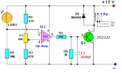 Light/Dark switch with relay