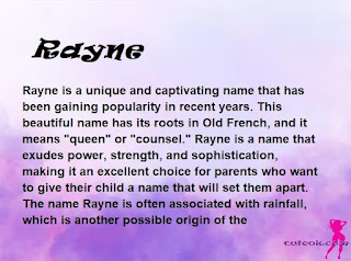 meaning of the name "Rayne"