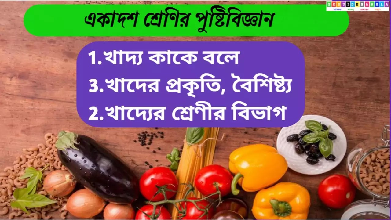 খাদ্য কাকে বলে। খাদ্যের শ্রেণীর বিভাগ ও প্রত্যেকটি ভাগের  উদাহরণ। What is food, classification of food and give examples,Class 11 nutrition Question, পুষ্টিবিজ্ঞানের ভূমিকা