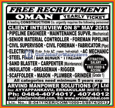 Free Job Recruitment for Oman