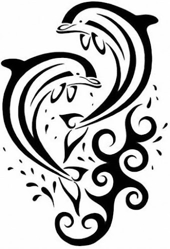 Dolphins-on-the-Waves-Tattoo-Design