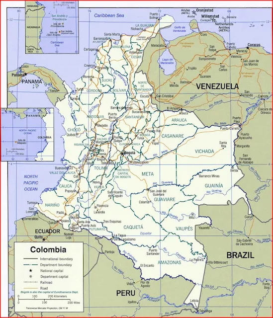 Gambar Peta politik Kolombia