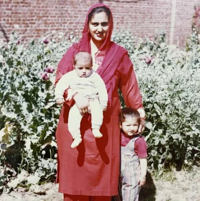 South Indian Actress Mehreen Pirzada with her Mother Paramjit Kaur Pirzada & Younger Brother Gurfateh Singh Pirzada | South Indian Actress Mehreen Pirzada Childhood Photos | Real-Life Photos