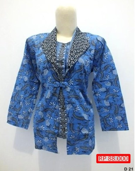  Model Baju Batik Kerja Guru Kombinasi Kain Polos Galeri 