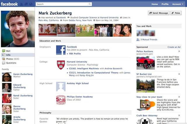 facebook page layout. Switch To New Facebook Profile