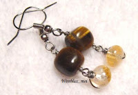 Wire wrapped tiger eye earrings